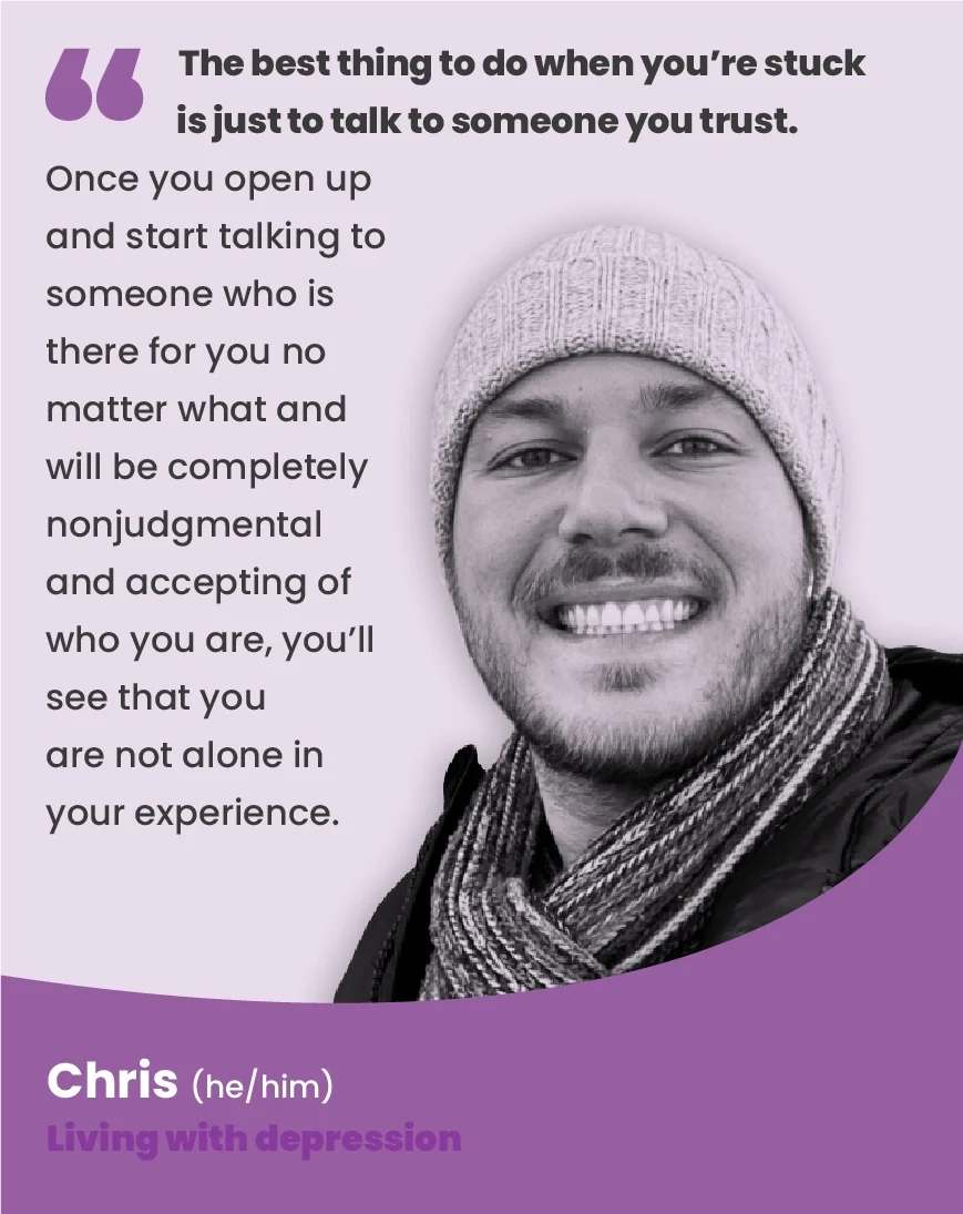 Quote by Chris, an individual living with depression