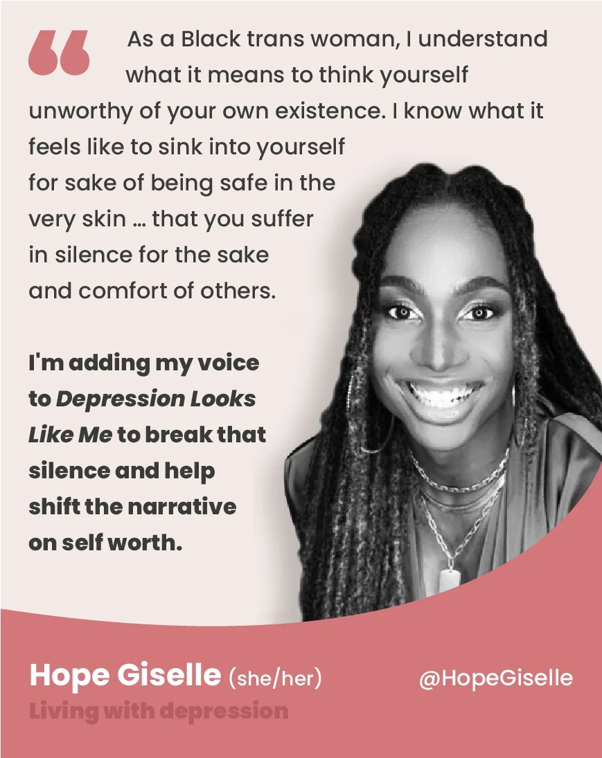 Quote by Hope Giselle, an individual living with depression